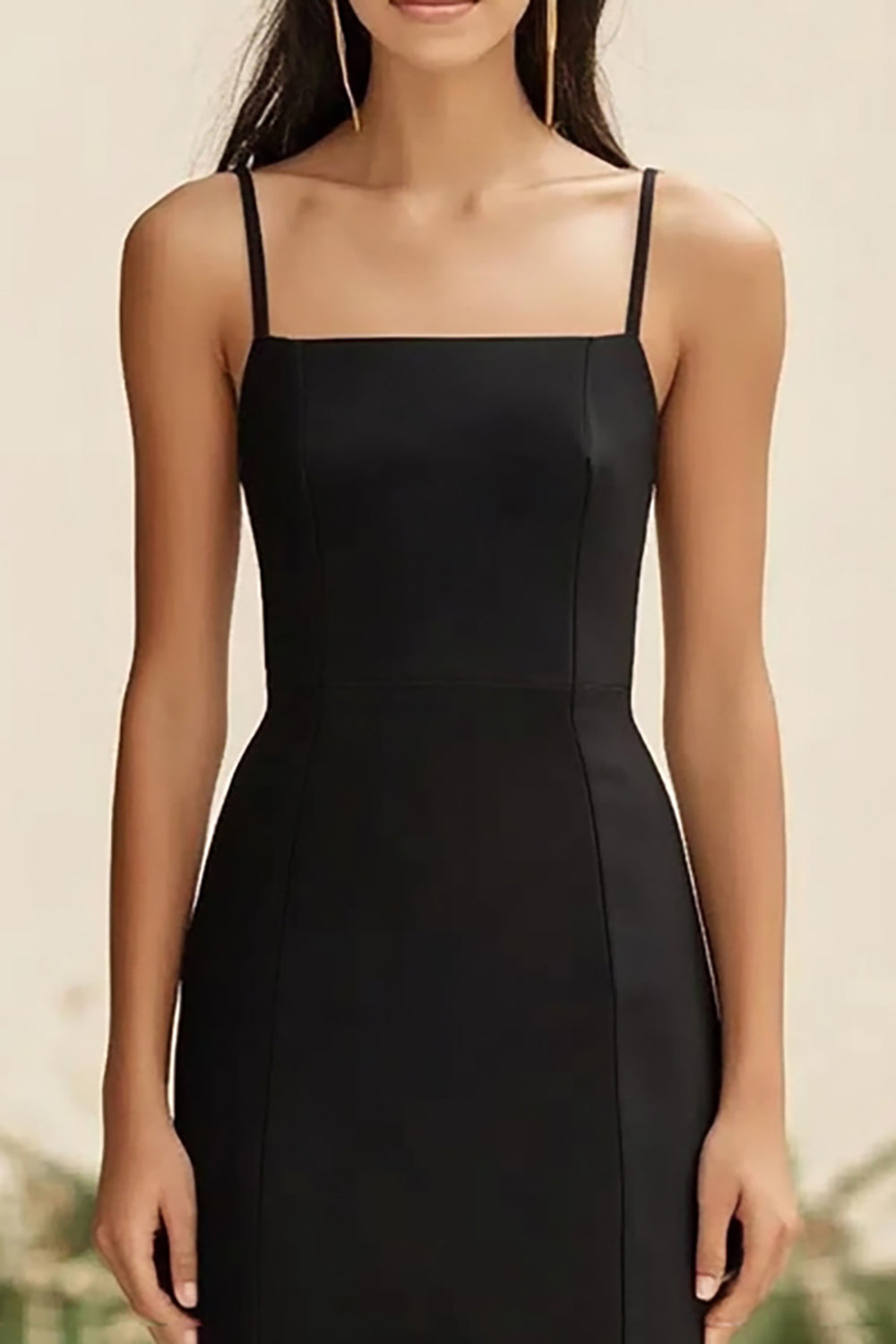 Chiffon Etui Schwarzes Midi Abendkleid
