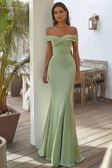 Marineblaues Schulterfreies Langes Abendkleid
