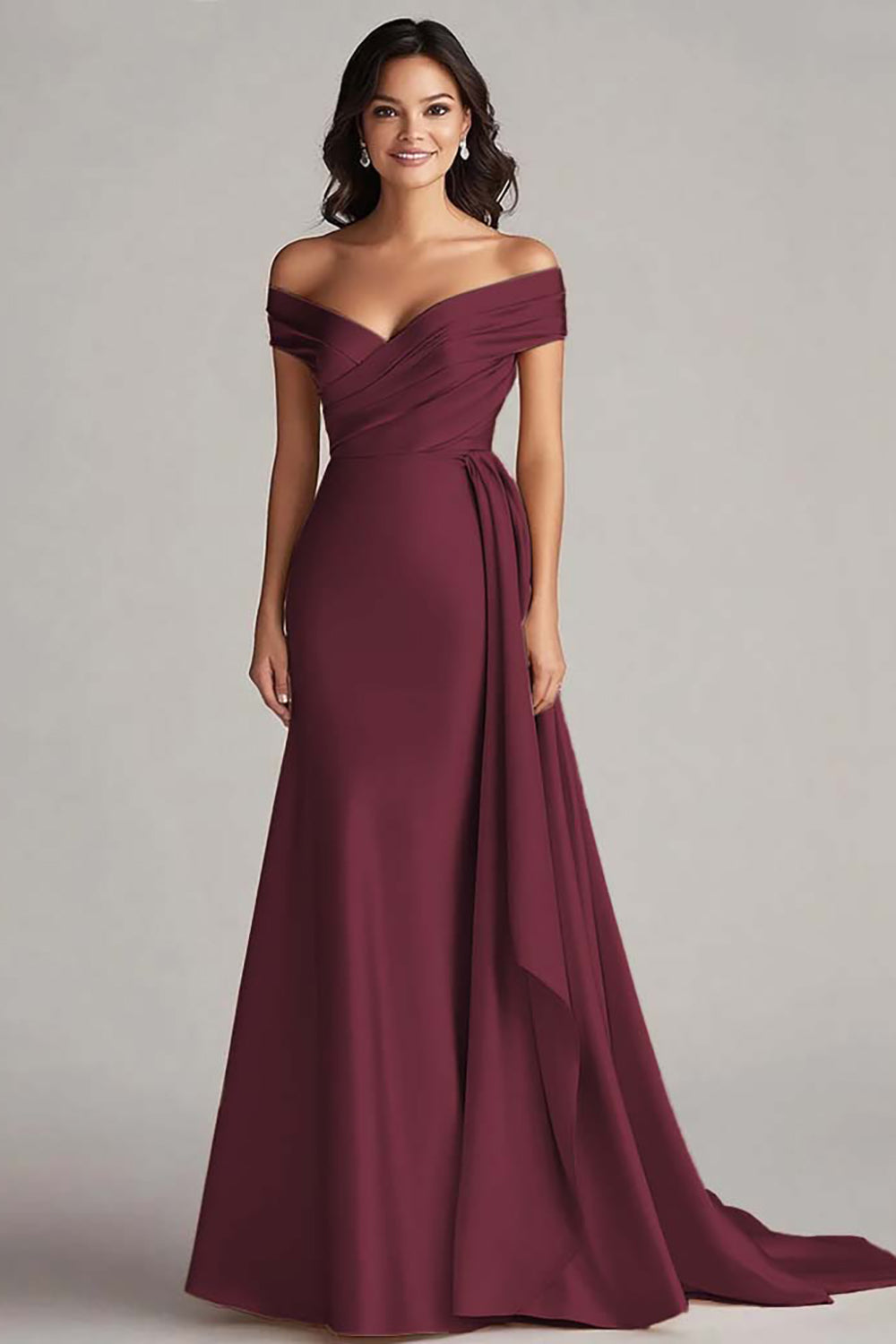 Schulterfreies Champagner Langes Ballkleid