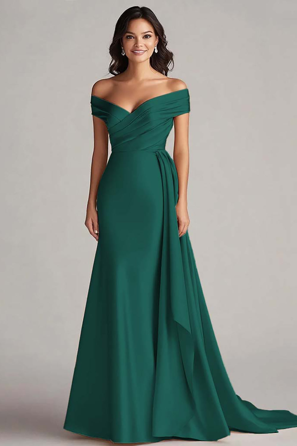 Schulterfreies Champagner Langes Ballkleid