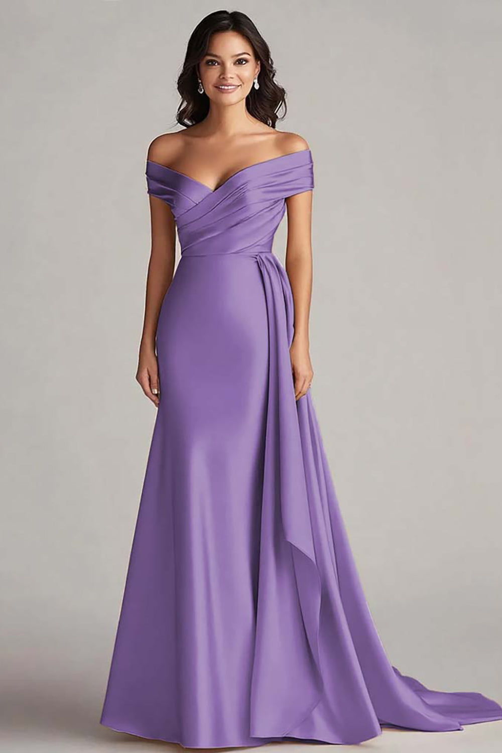 Schulterfreies Champagner Langes Ballkleid