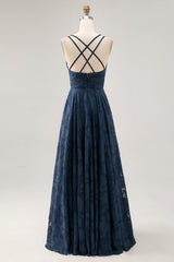 Blumen A Linie Marineblaues Bedrucktes Langes Hochzeitsgastkleid