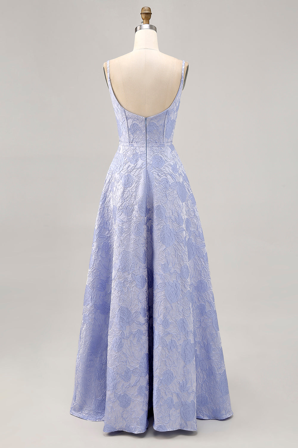 Blaues A-Linie Korsett Langes Ballkleid mit Schlitz in A-Linie