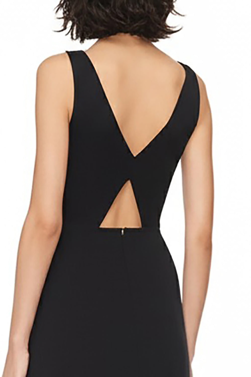 Schwarzes Ballkleid aus Chiffon mit V-Ausschnitt