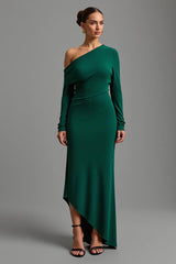 Einschulteriges Dunkelgrünes Asymmetrisches Abendkleid