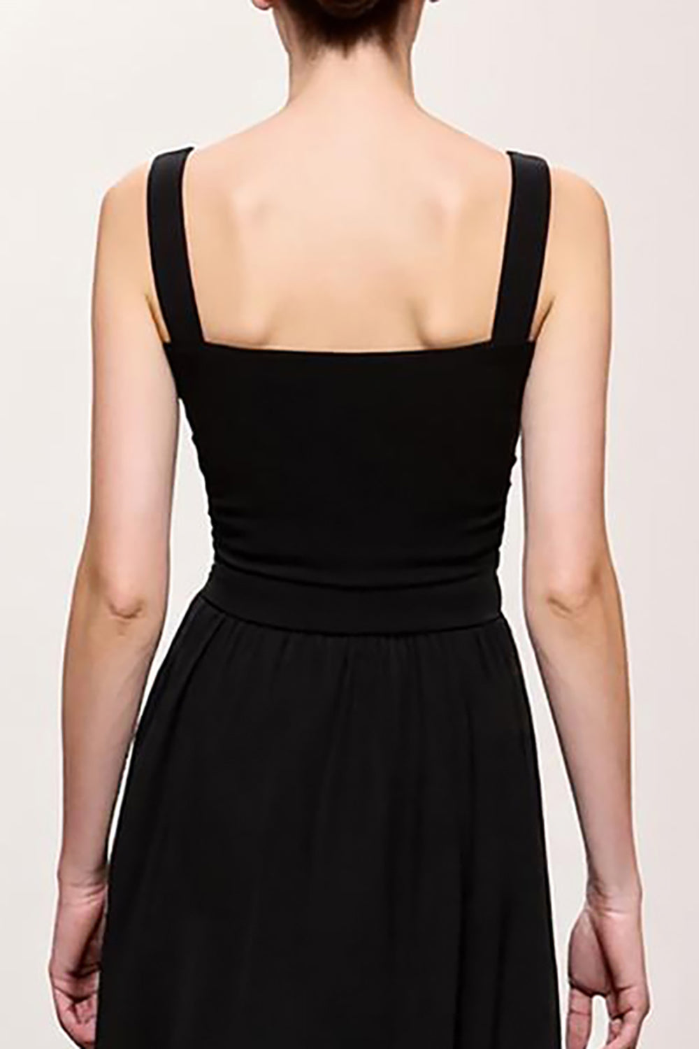 Schwarzes Langes Etui Gerafftes Abendkleid mit Trägern