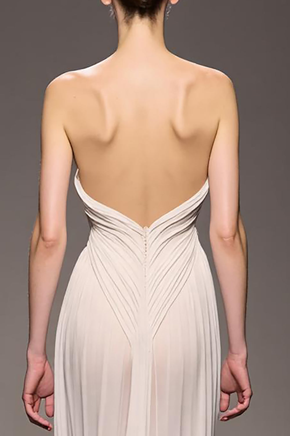 Elegantes Elfenbein Herzausschnitt Etui Langes Abendkleid mit Rüschen