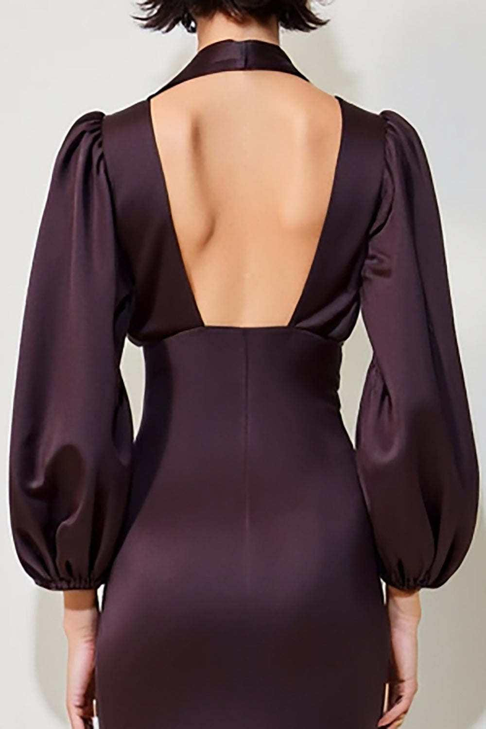 Dunkelrotes Etui Midi Kleid für Hochzeitsgäste mit langen Ärmeln
