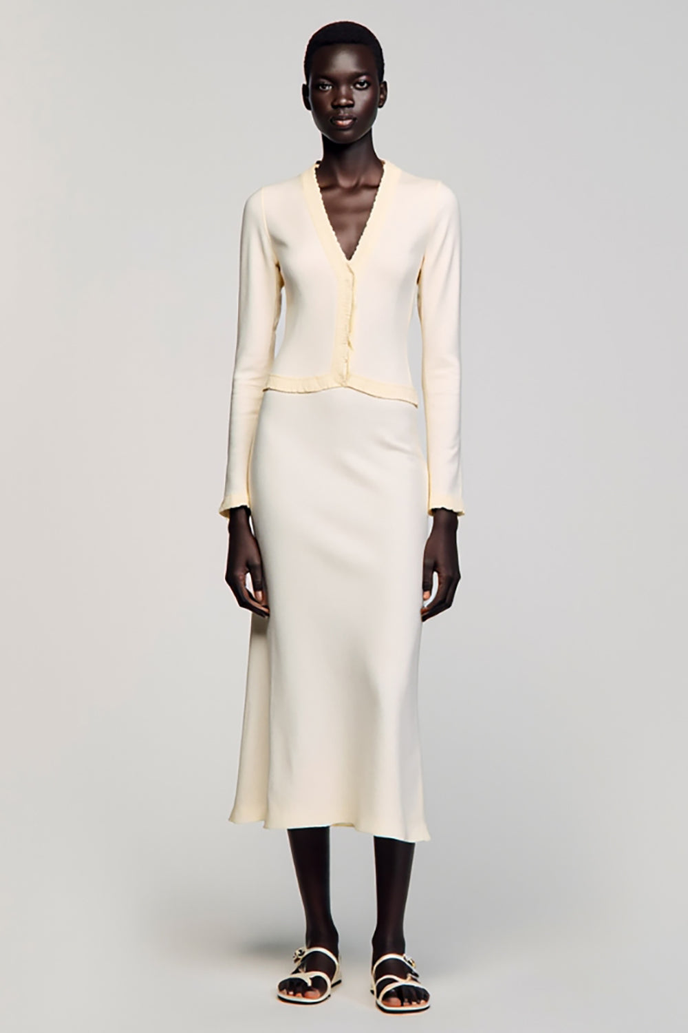 Elfenbein Etui Langärmeliges Hochzeitsgastkleid