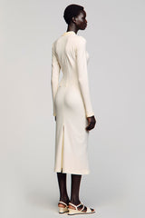 Elfenbein Etui Langärmeliges Hochzeitsgastkleid