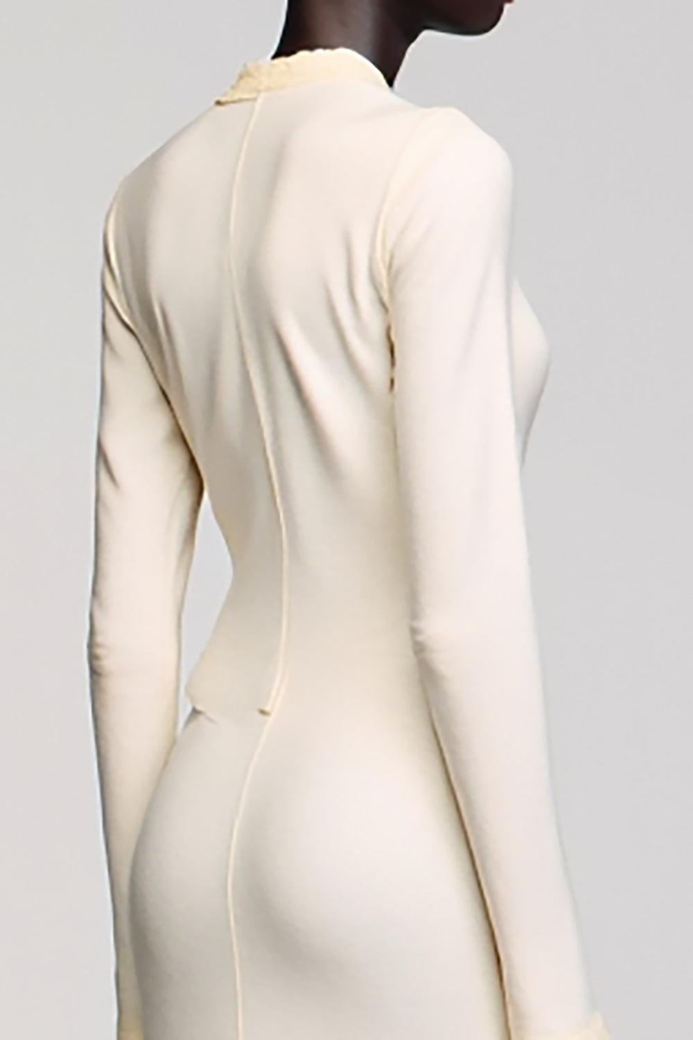 Elfenbein Etui Langärmeliges Hochzeitsgastkleid