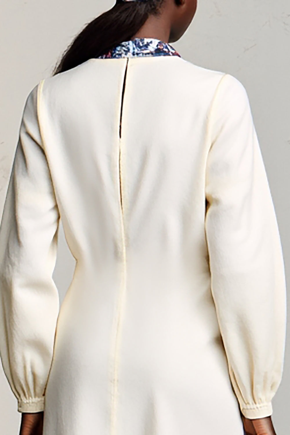 Elfenbein A-Linie Langarm Kleid für Hochzeitsgäste