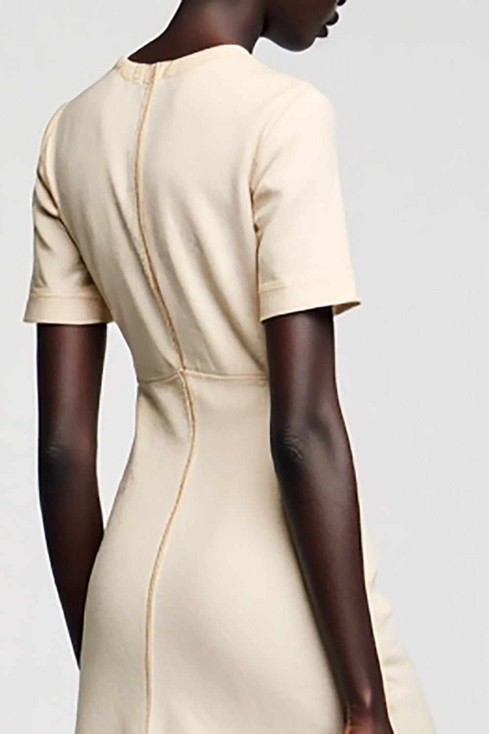 Aprikose Etui Teelänge Hochzeitsgastkleid