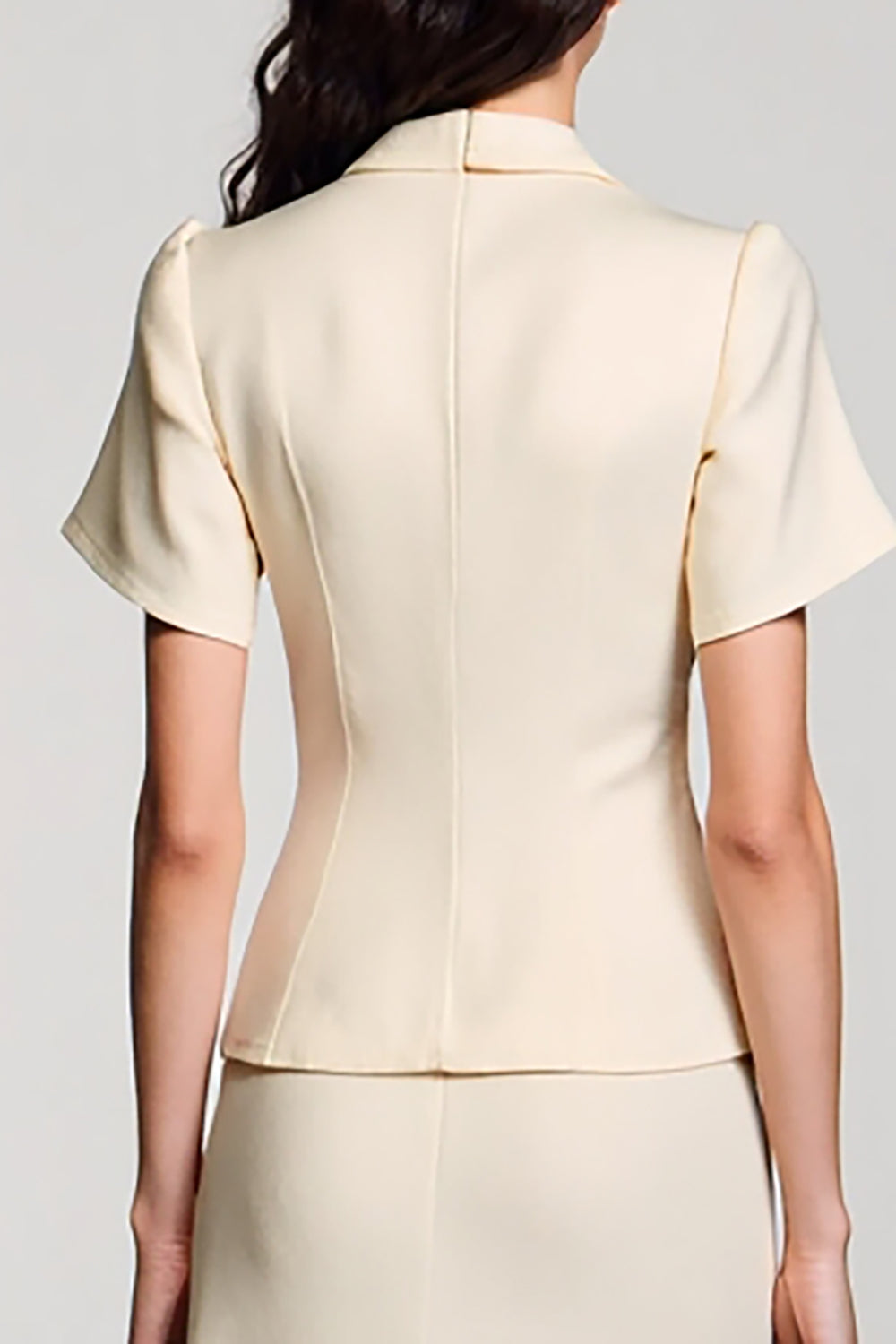 Aprikose Gekerbtes Revers A-Linie Hochzeitsgastkleid