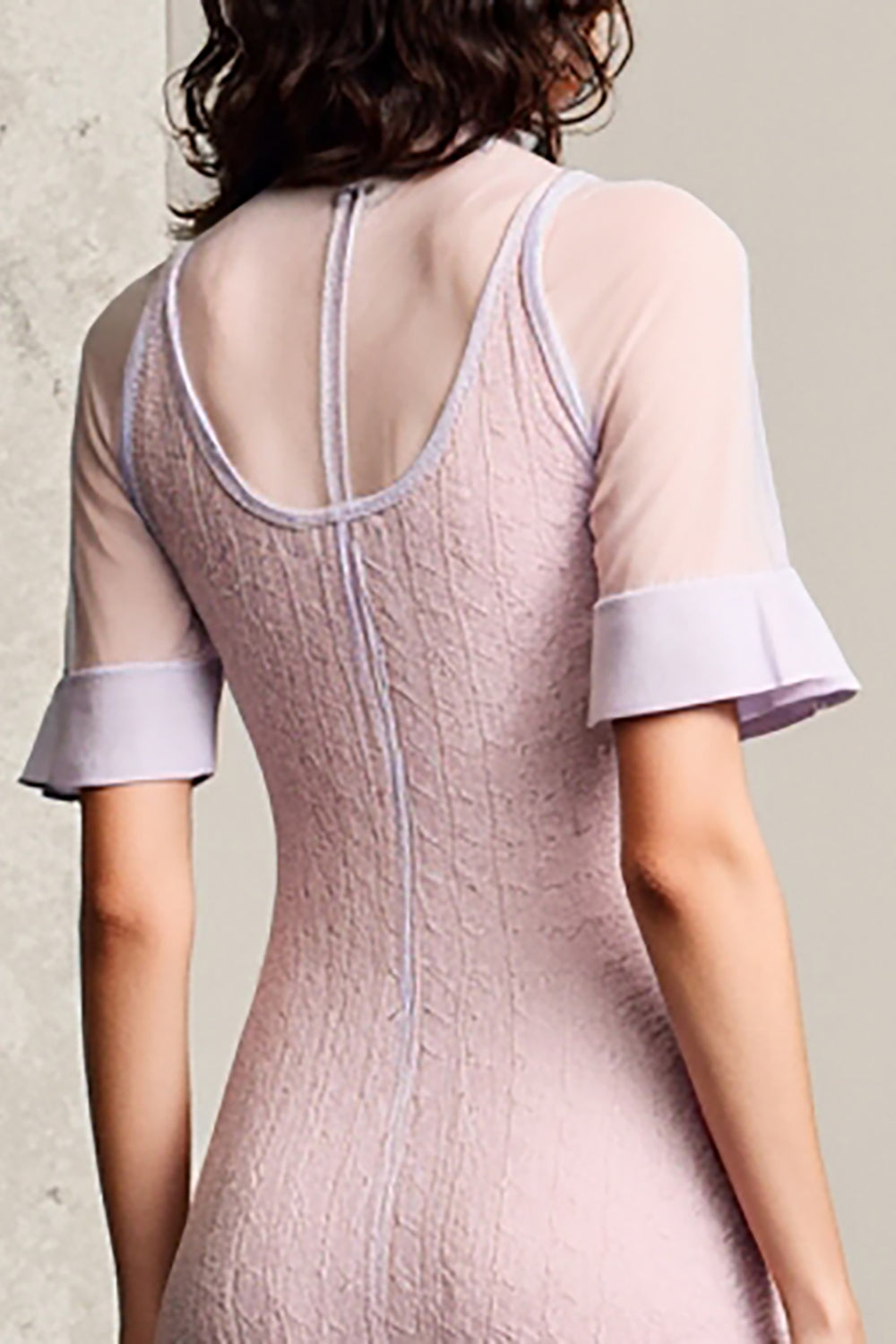 Rosa Einreihiges Hochzeitsgastkleid in A-Linie