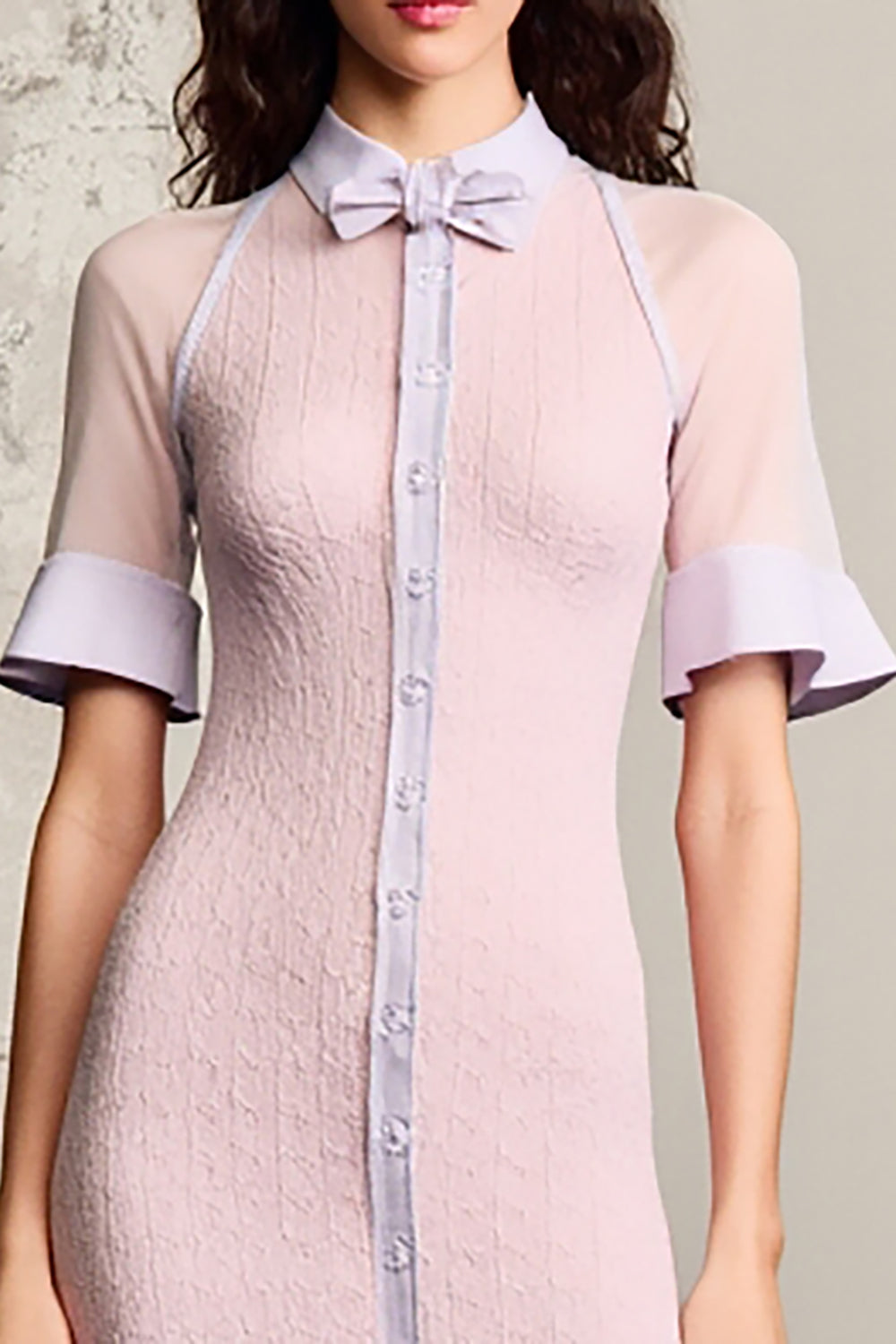 Rosa Einreihiges Hochzeitsgastkleid in A-Linie