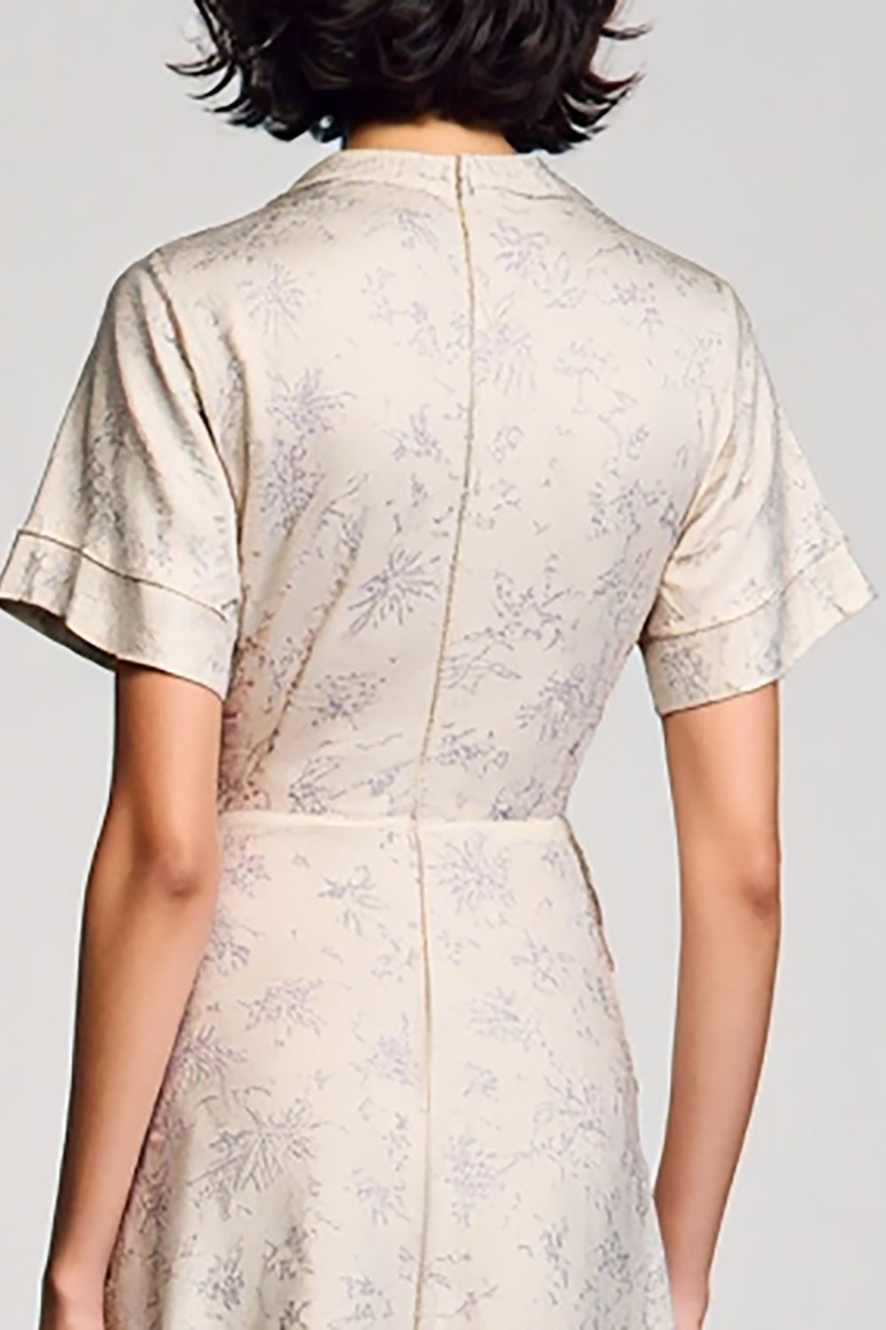 Aprikose Gekerbtes Revers A-Linie Hochzeitsgastkleid