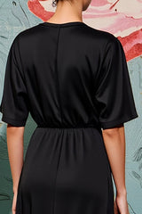 Schwarzes A-Linie Kleid für Hochzeitsgäste