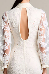 Spitze Elfenbein Etui Langes Hochzeitsgastkleid