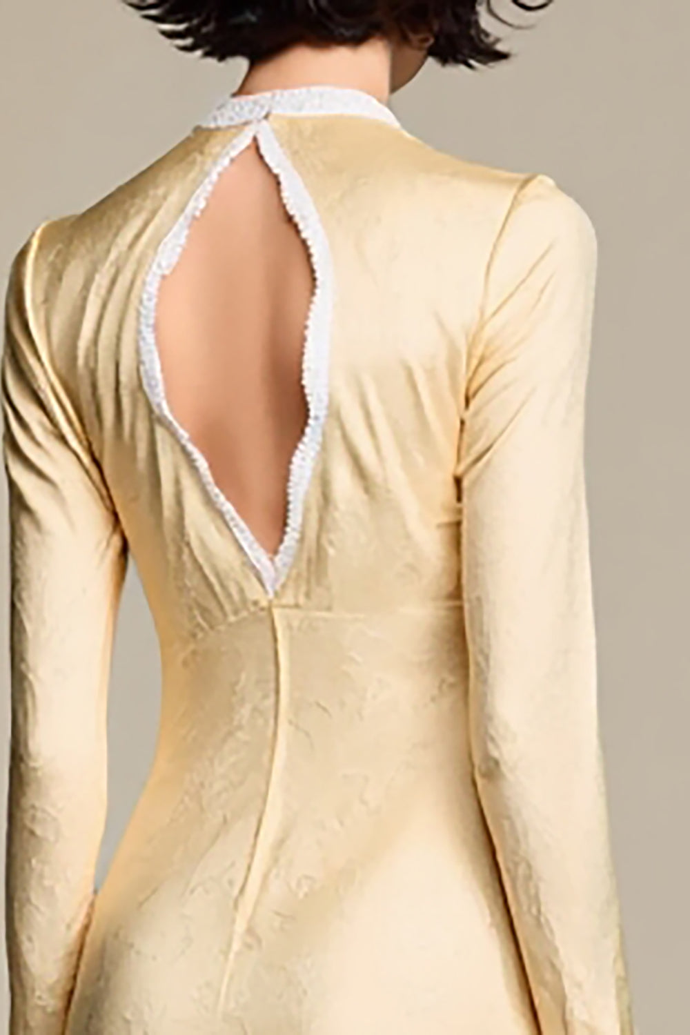 Champganer Bodycon Lange Ärmel Hochzeitsgastkleid