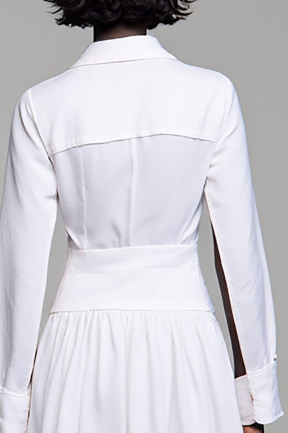 Revers A Linie Weißes Langes Hochzeitsgastkleid mit Schleife
