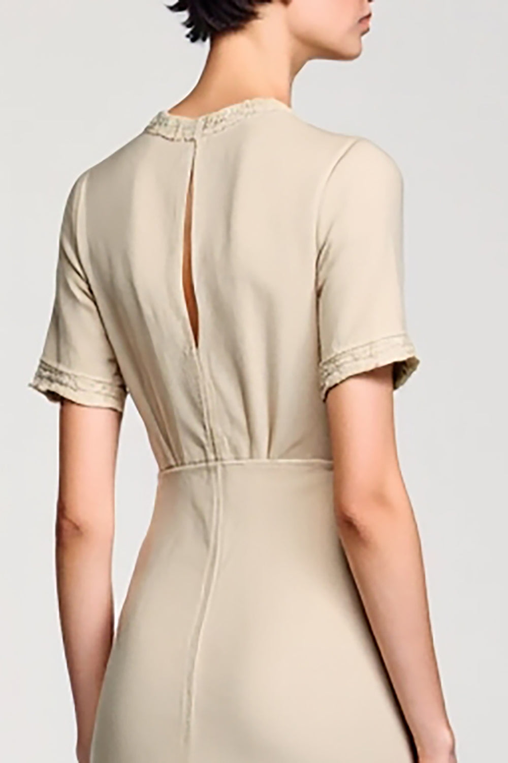 Einfaches Aprikose Hülle Zweiteiliges Hochzeitsgastkleid