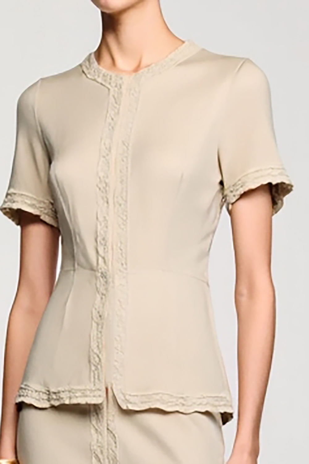 Einfaches Aprikose Hülle Zweiteiliges Hochzeitsgastkleid