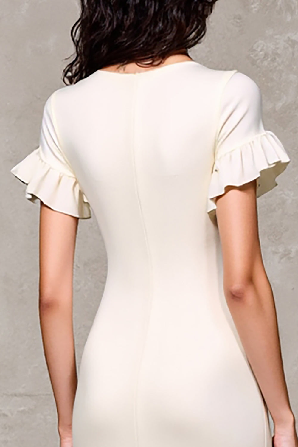 Etui Elfenbein Midi Hochzeitsgastkleid