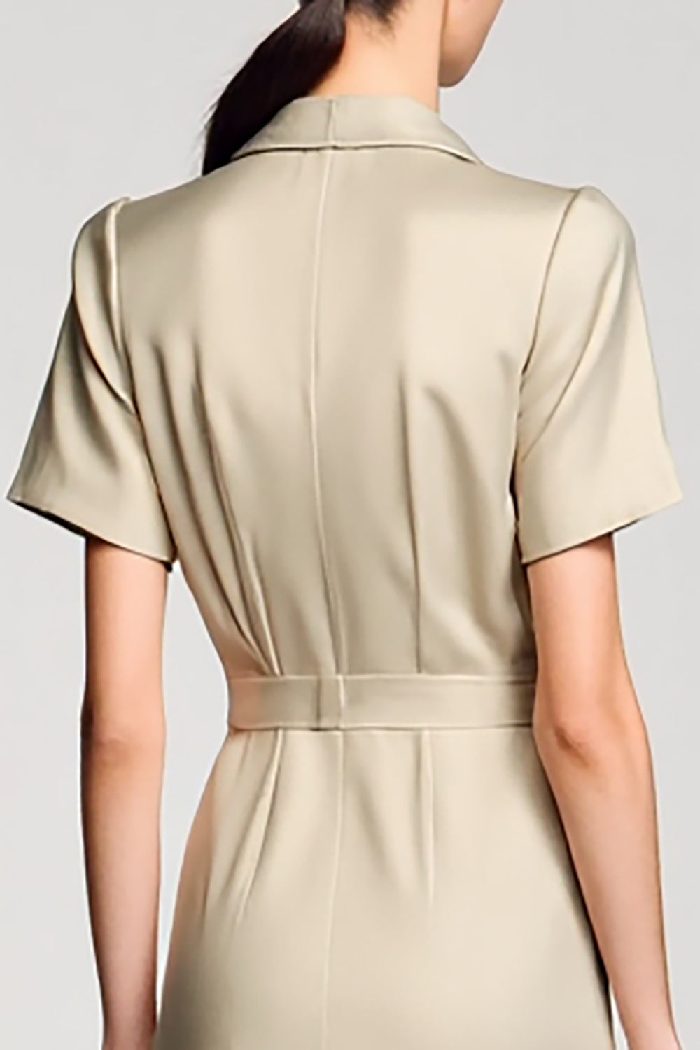 Schal Revers A Line Zweiteiliges Graues Hochzeitsgastkleid