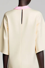 Elfenbein Hochzeitsgastkleid aus Baumwolle mit Blumenhochzeit