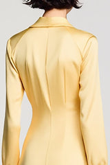 Gelbes Kurzes Hochzeitsgastkleid aus Satin