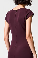 Dunkelrotes Etui Chiffon Hochzeitsgastkleid