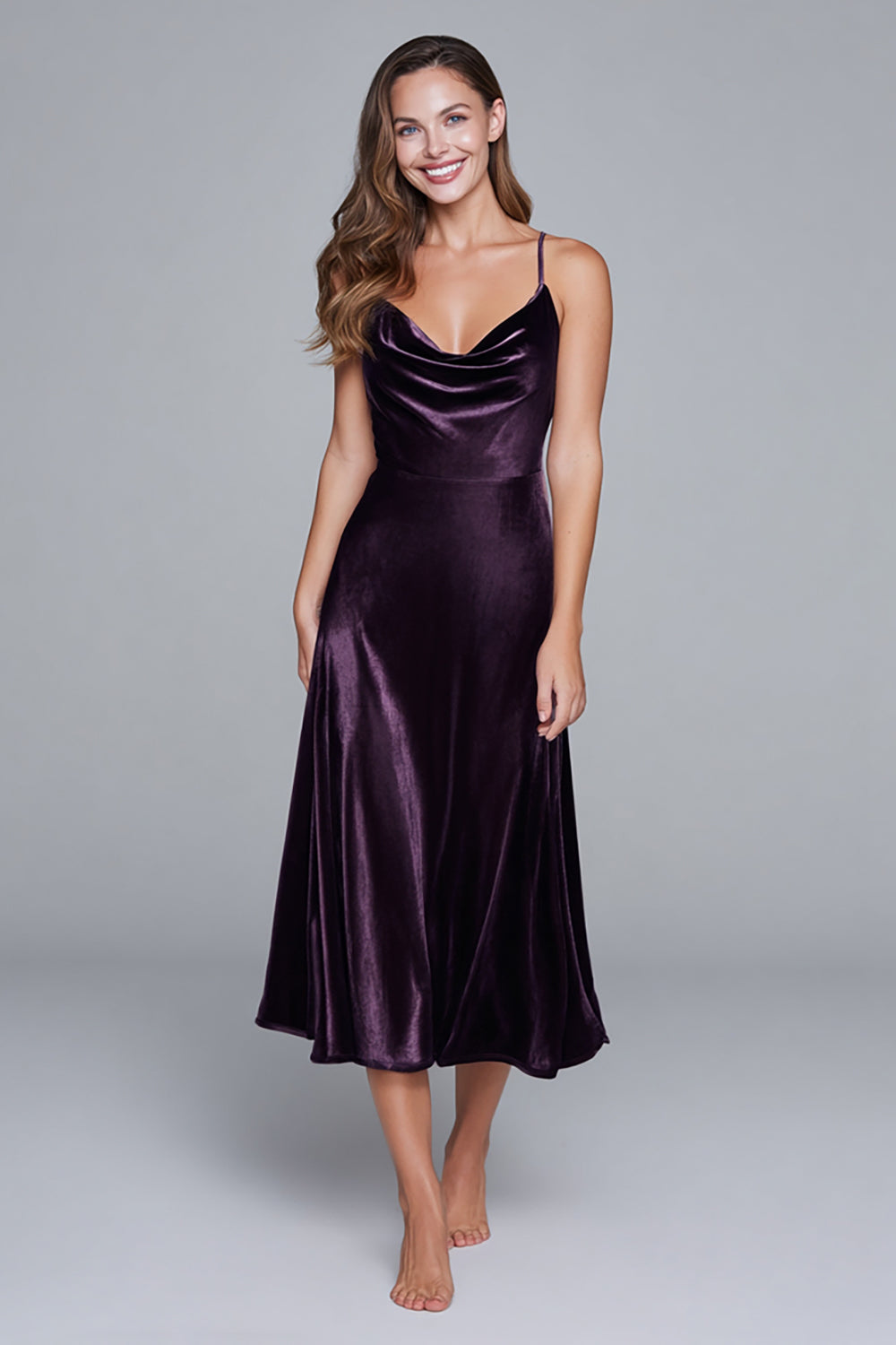 Schwarzes Spaghettiträger A Linie Samt Ballkleid
