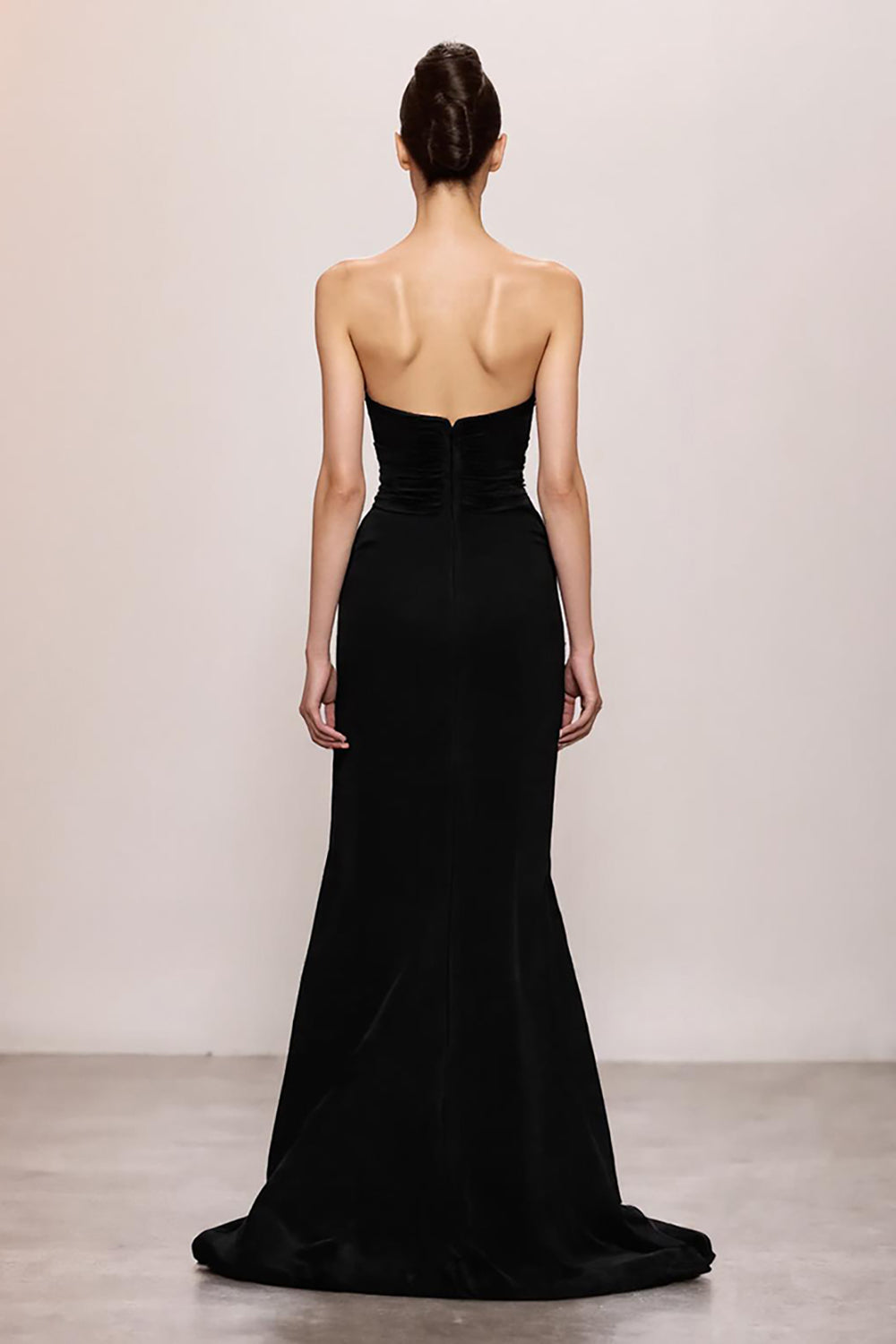 Schwarzes Meerjungfrauen Abendkleid aus Samt