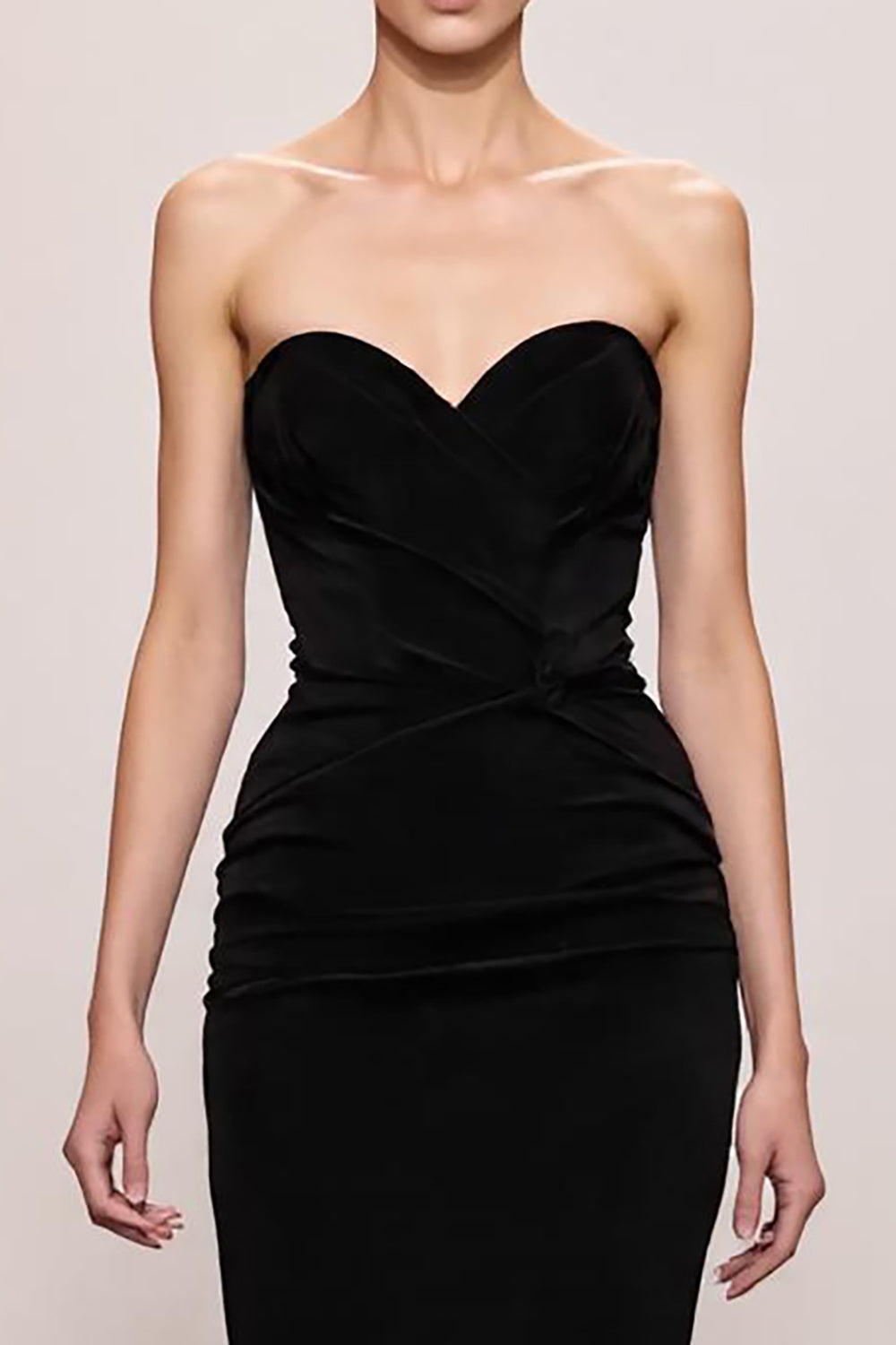Schwarzes Meerjungfrauen Abendkleid aus Samt