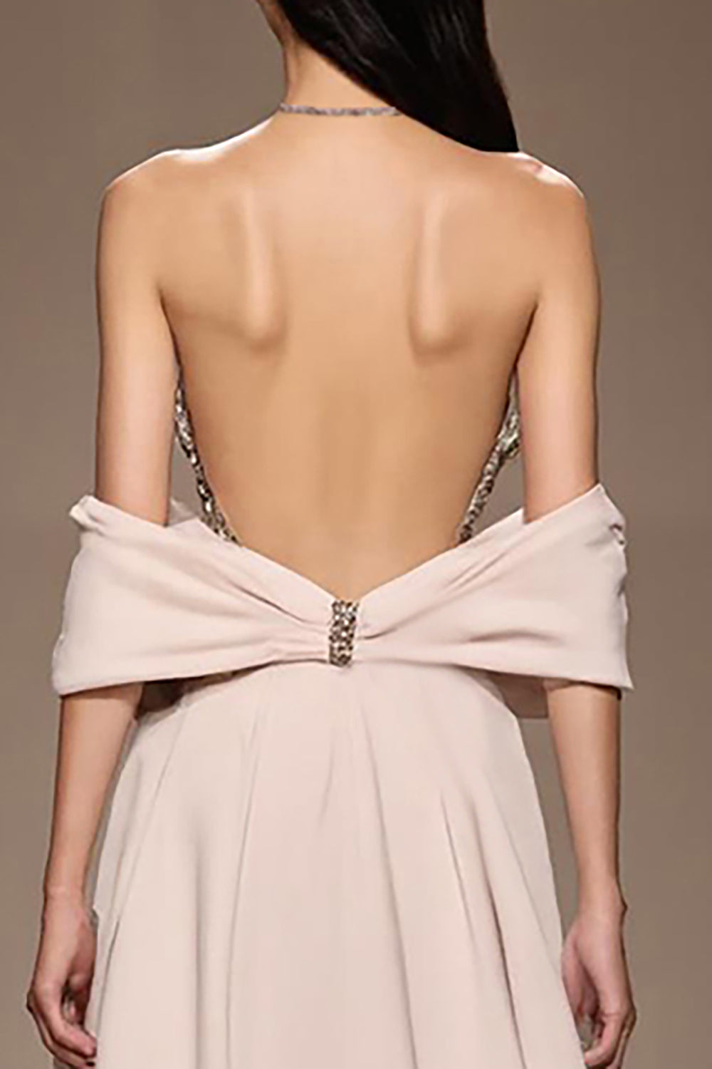 Elfenbein Satin A-Linie Kalte Schulter Langes Abendkleid mit Schlitz