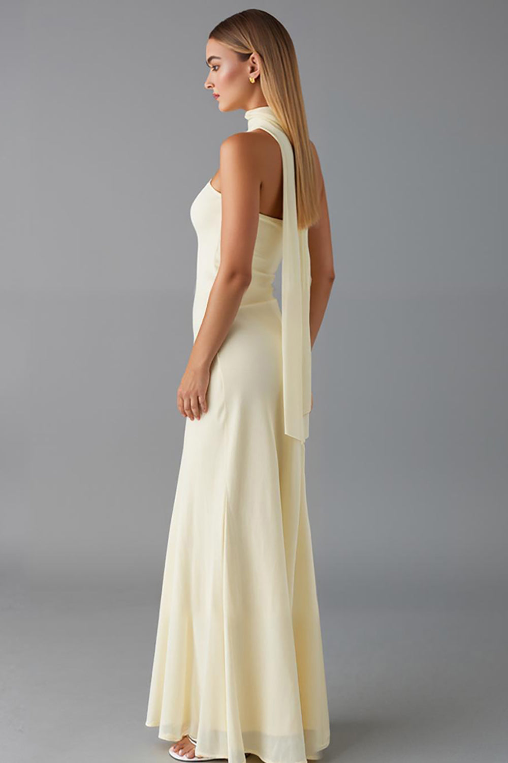 Narzisse Meerjungfrau Chiffon Trägerloses Abendkleid