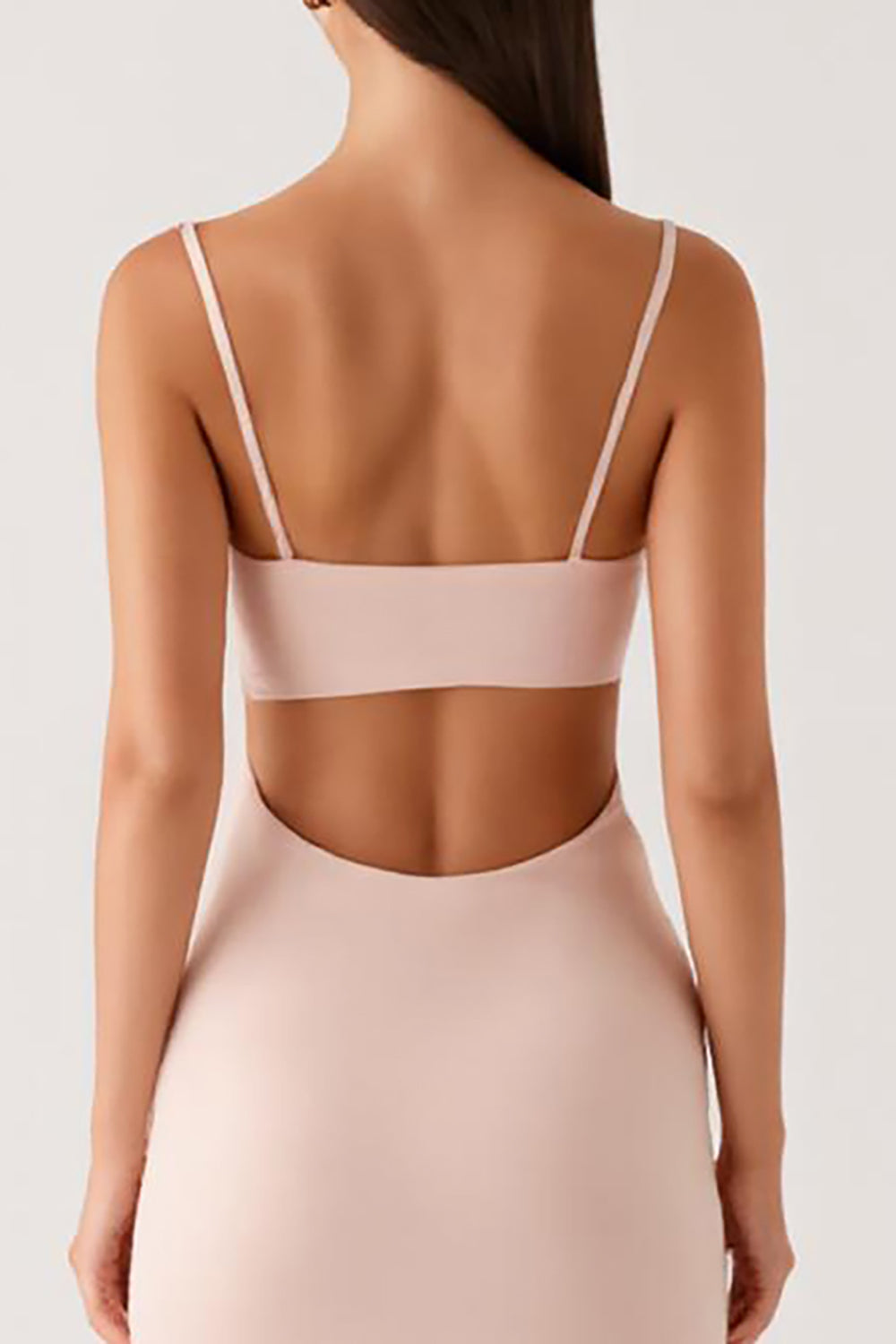 Aprikose Chiffon Spaghettiträger Etui Langes Abendkleid