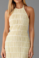 Narzisse Neckholder Etui Plissee Abendkleid aus Chiffon
