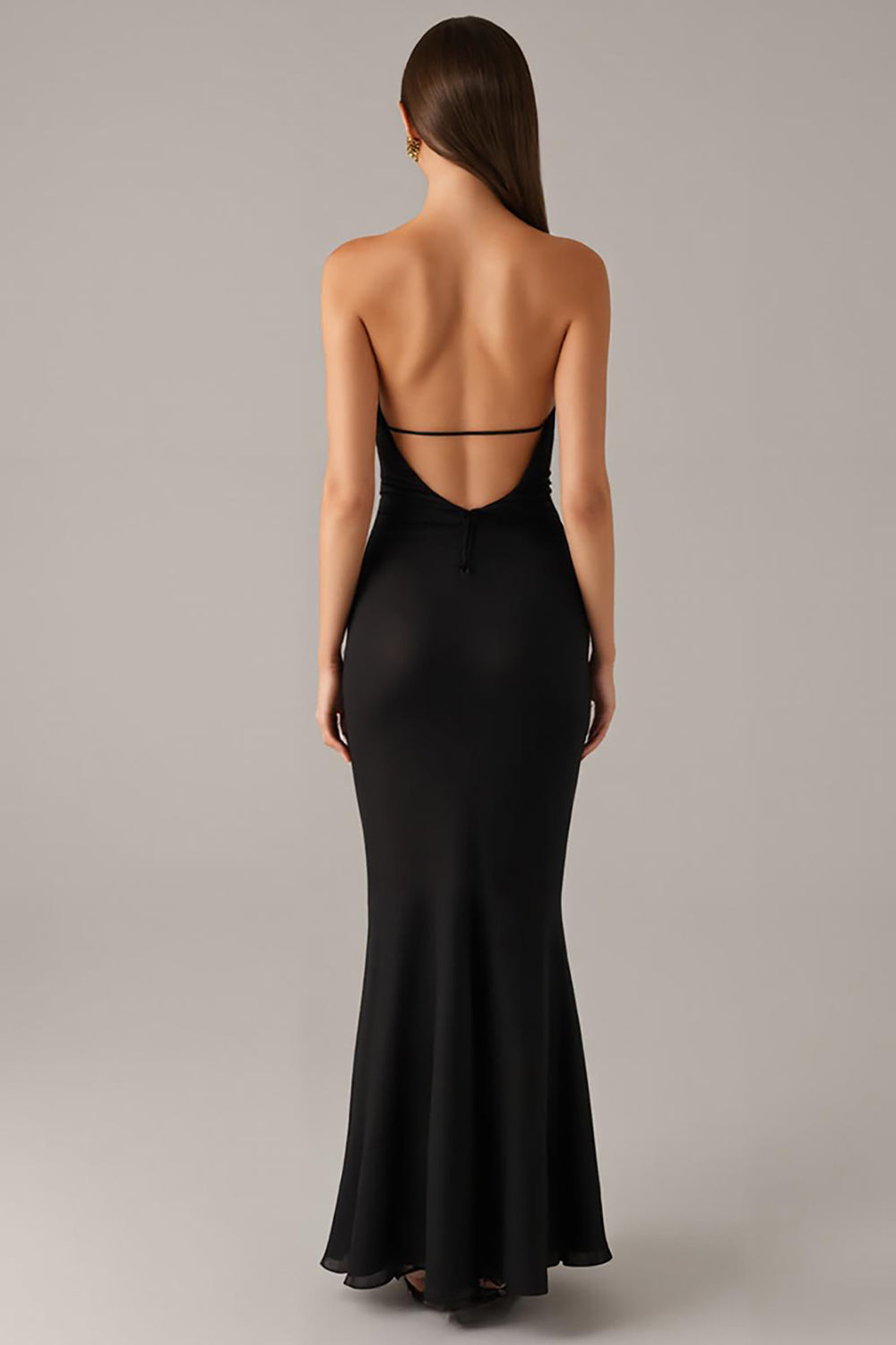 Elegantes Schwarzes Trägerloses Meerjungfrauen Ballkleid