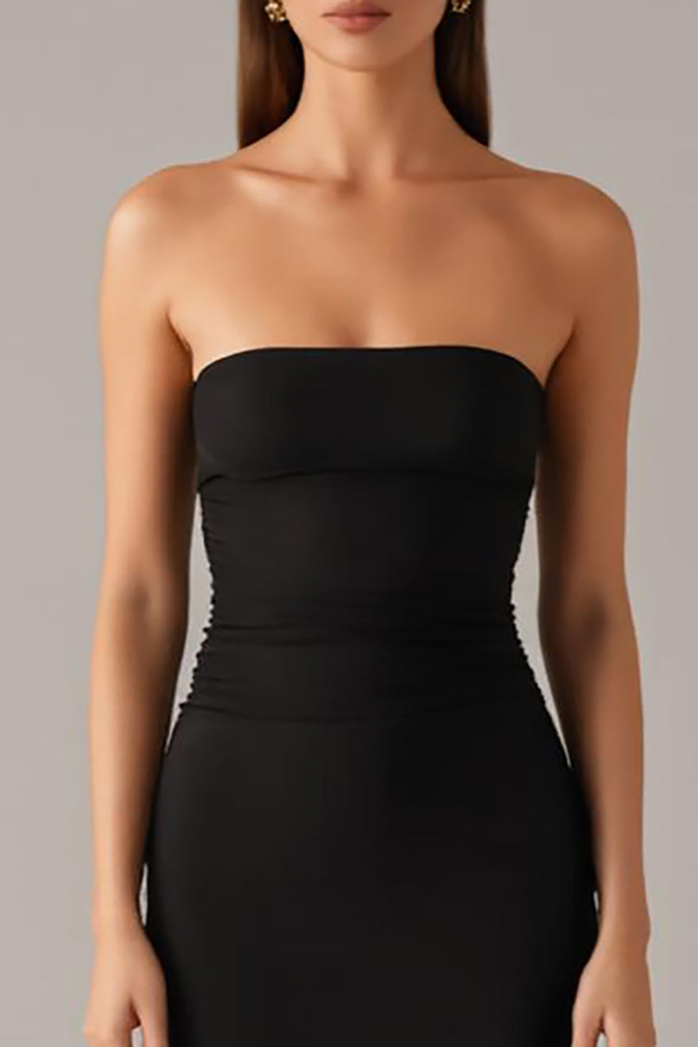 Elegantes Schwarzes Trägerloses Meerjungfrauen Ballkleid