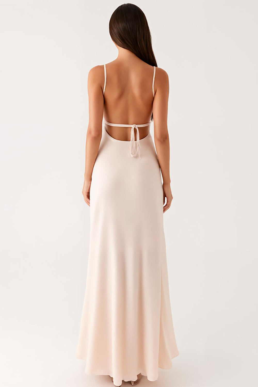 Etui Elfenbein Spaghettiträger Standesamtkleid
