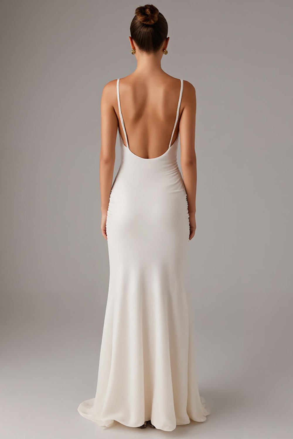 Elegantes Meerjungfrau Elfenbein Spaghettiträger Abendkleid