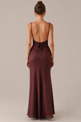 Pflaume Spaghettiträger Etui Ballkleid