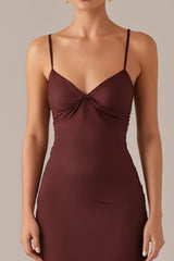 Pflaume Spaghettiträger Etui Ballkleid