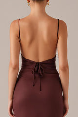 Pflaume Spaghettiträger Etui Ballkleid