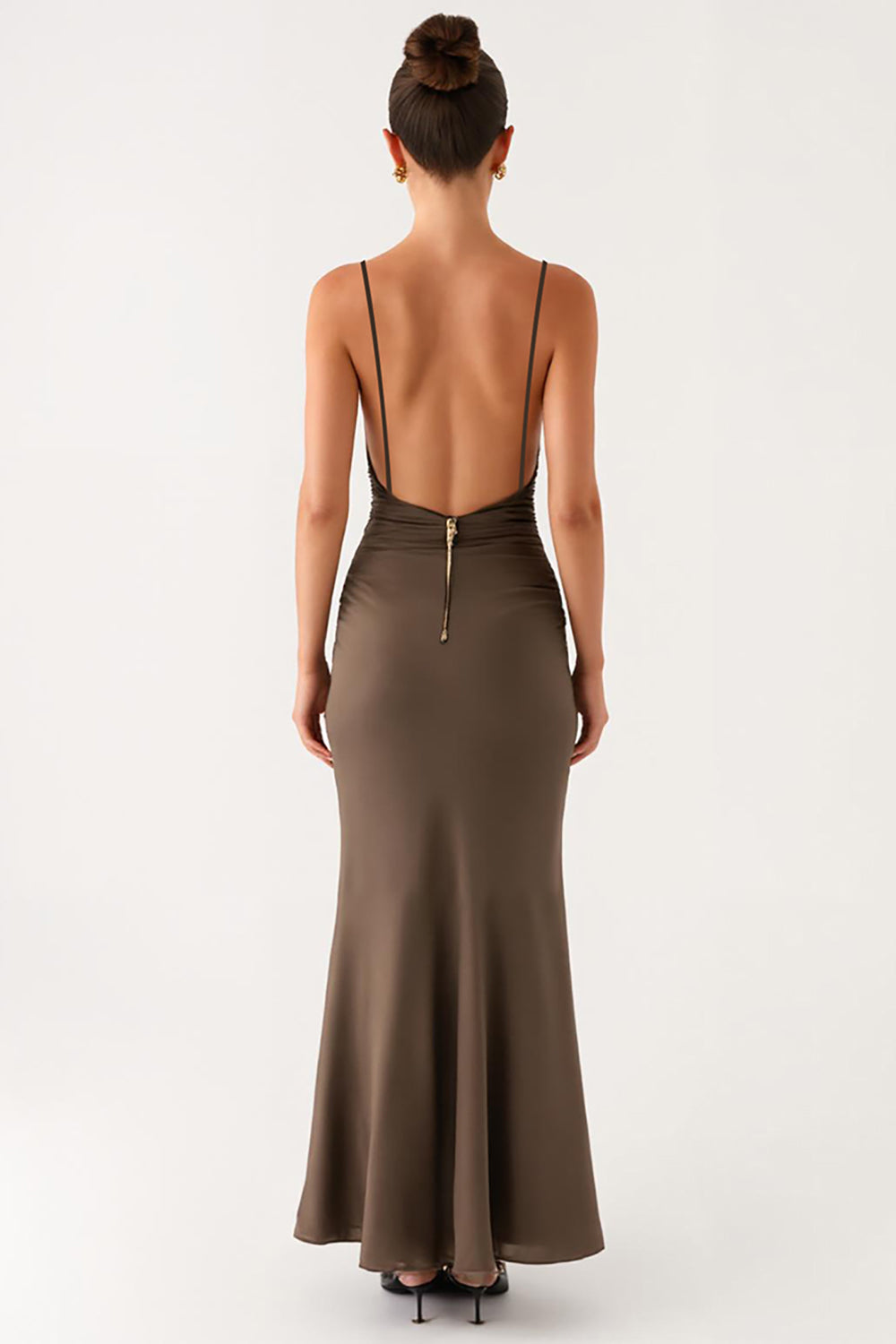 Meerjungfrau Grau Spaghettiträger Ballkleid