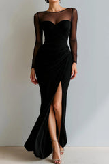 Cabernet Bateau Ausschnitt Meerjungfrau Ballkleid