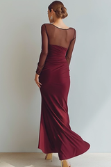 Cabernet Bateau Ausschnitt Meerjungfrau Ballkleid