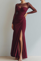 Cabernet Bateau Ausschnitt Meerjungfrau Ballkleid